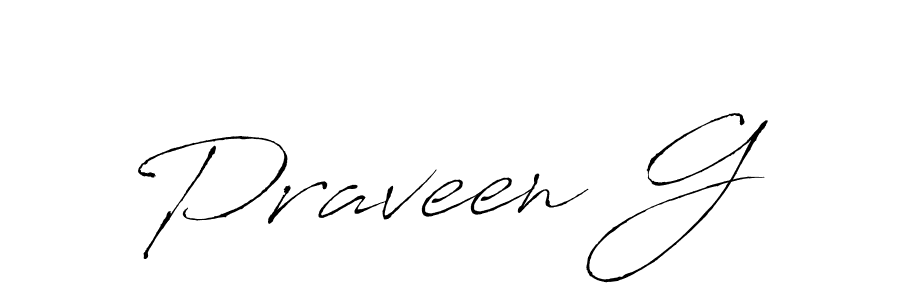 Praveen G stylish signature style. Best Handwritten Sign (Antro_Vectra) for my name. Handwritten Signature Collection Ideas for my name Praveen G. Praveen G signature style 6 images and pictures png