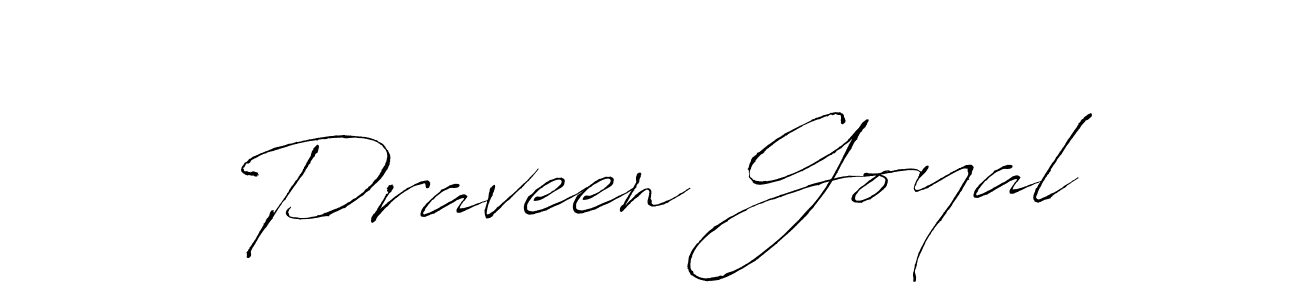 Make a beautiful signature design for name Praveen Goyal. With this signature (Antro_Vectra) style, you can create a handwritten signature for free. Praveen Goyal signature style 6 images and pictures png