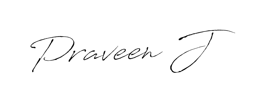 How to make Praveen J name signature. Use Antro_Vectra style for creating short signs online. This is the latest handwritten sign. Praveen J signature style 6 images and pictures png