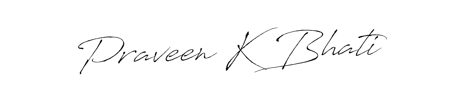 The best way (Antro_Vectra) to make a short signature is to pick only two or three words in your name. The name Praveen K Bhati include a total of six letters. For converting this name. Praveen K Bhati signature style 6 images and pictures png