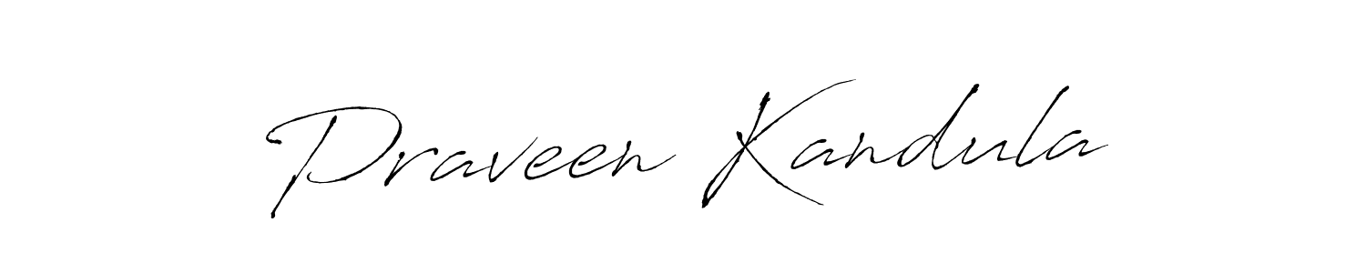 How to make Praveen Kandula name signature. Use Antro_Vectra style for creating short signs online. This is the latest handwritten sign. Praveen Kandula signature style 6 images and pictures png