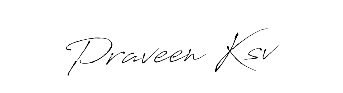 How to make Praveen Ksv name signature. Use Antro_Vectra style for creating short signs online. This is the latest handwritten sign. Praveen Ksv signature style 6 images and pictures png