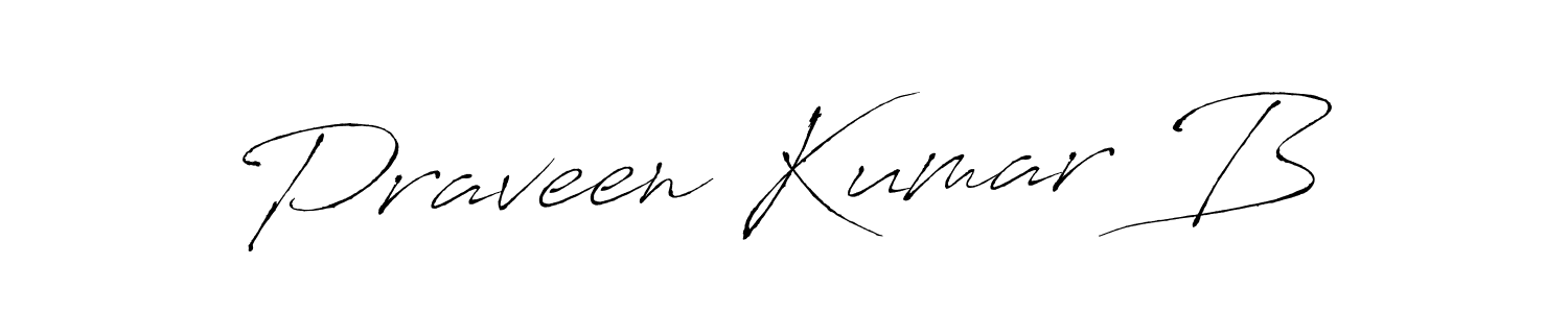 Make a beautiful signature design for name Praveen Kumar B. With this signature (Antro_Vectra) style, you can create a handwritten signature for free. Praveen Kumar B signature style 6 images and pictures png