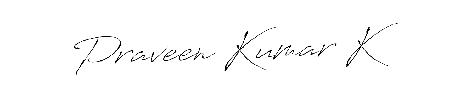 Use a signature maker to create a handwritten signature online. With this signature software, you can design (Antro_Vectra) your own signature for name Praveen Kumar K. Praveen Kumar K signature style 6 images and pictures png