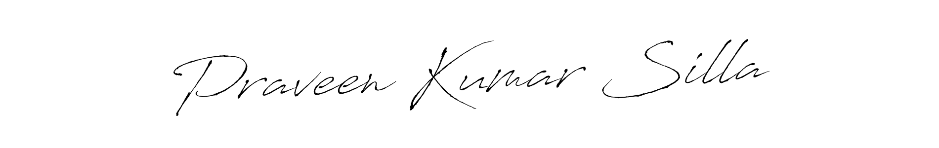 How to make Praveen Kumar Silla name signature. Use Antro_Vectra style for creating short signs online. This is the latest handwritten sign. Praveen Kumar Silla signature style 6 images and pictures png