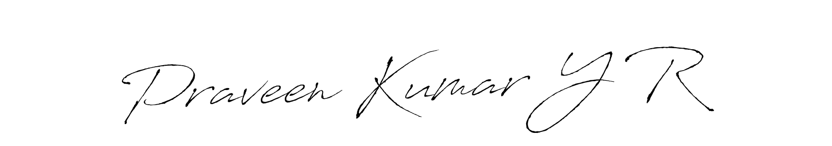 How to make Praveen Kumar Y R name signature. Use Antro_Vectra style for creating short signs online. This is the latest handwritten sign. Praveen Kumar Y R signature style 6 images and pictures png