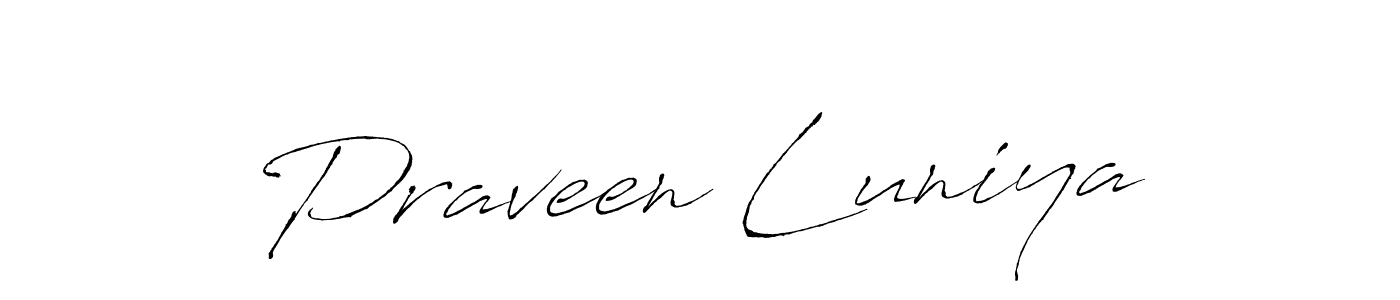 You can use this online signature creator to create a handwritten signature for the name Praveen Luniya. This is the best online autograph maker. Praveen Luniya signature style 6 images and pictures png