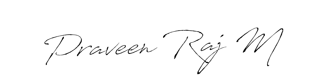 How to make Praveen Raj M name signature. Use Antro_Vectra style for creating short signs online. This is the latest handwritten sign. Praveen Raj M signature style 6 images and pictures png