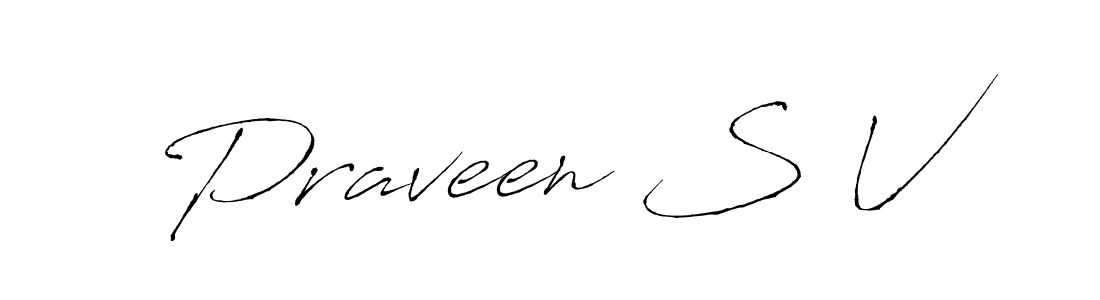 How to make Praveen S V name signature. Use Antro_Vectra style for creating short signs online. This is the latest handwritten sign. Praveen S V signature style 6 images and pictures png