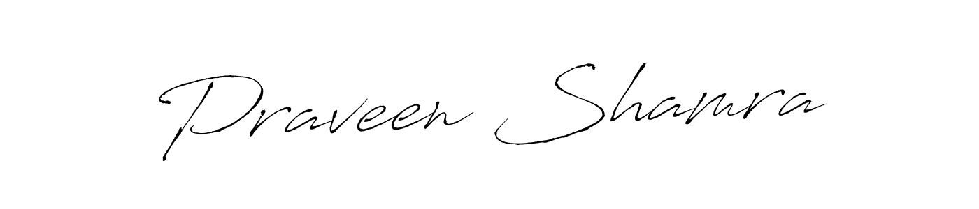 Make a beautiful signature design for name Praveen Shamra. With this signature (Antro_Vectra) style, you can create a handwritten signature for free. Praveen Shamra signature style 6 images and pictures png