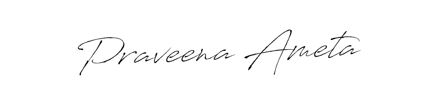 Design your own signature with our free online signature maker. With this signature software, you can create a handwritten (Antro_Vectra) signature for name Praveena Ameta. Praveena Ameta signature style 6 images and pictures png