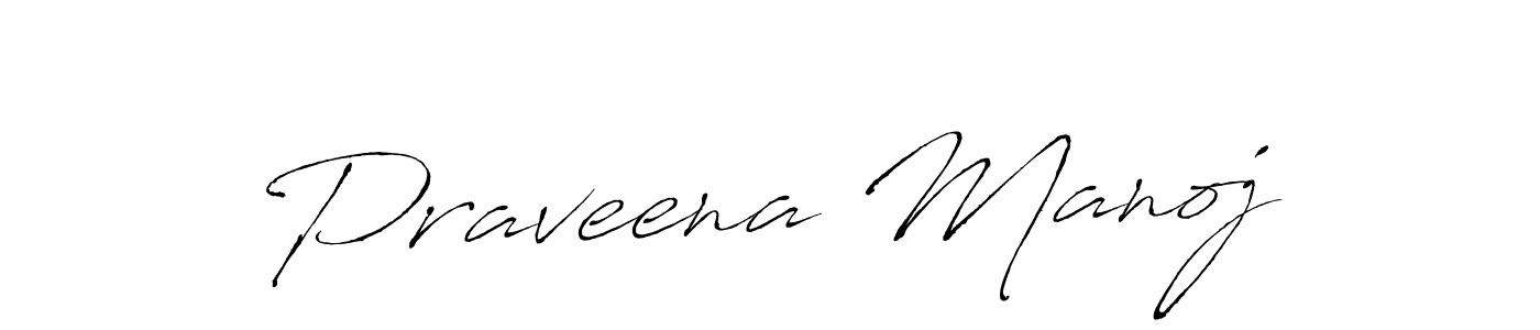 Make a beautiful signature design for name Praveena Manoj. With this signature (Antro_Vectra) style, you can create a handwritten signature for free. Praveena Manoj signature style 6 images and pictures png