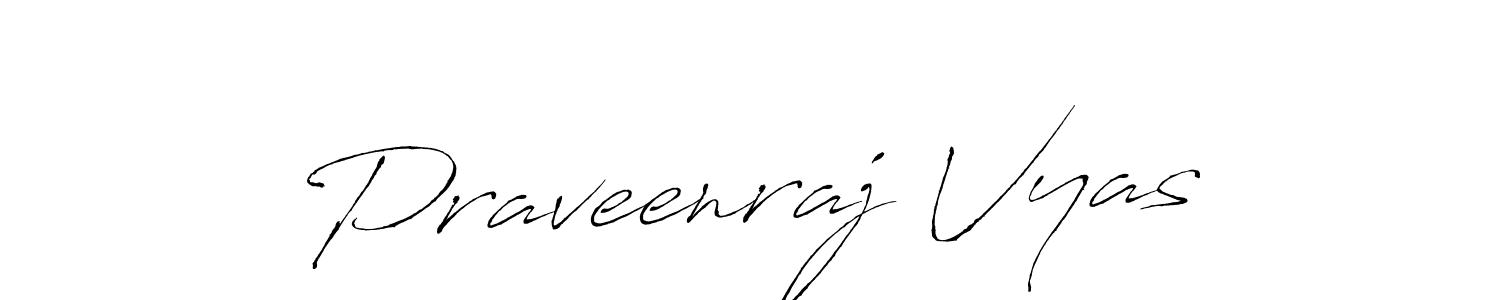 Praveenraj Vyas stylish signature style. Best Handwritten Sign (Antro_Vectra) for my name. Handwritten Signature Collection Ideas for my name Praveenraj Vyas. Praveenraj Vyas signature style 6 images and pictures png