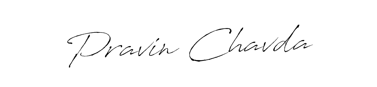 How to make Pravin Chavda name signature. Use Antro_Vectra style for creating short signs online. This is the latest handwritten sign. Pravin Chavda signature style 6 images and pictures png