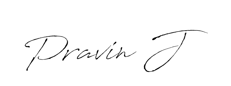 Pravin J stylish signature style. Best Handwritten Sign (Antro_Vectra) for my name. Handwritten Signature Collection Ideas for my name Pravin J. Pravin J signature style 6 images and pictures png