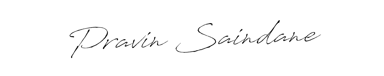 How to make Pravin Saindane name signature. Use Antro_Vectra style for creating short signs online. This is the latest handwritten sign. Pravin Saindane signature style 6 images and pictures png