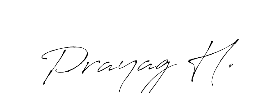 How to make Prayag H. name signature. Use Antro_Vectra style for creating short signs online. This is the latest handwritten sign. Prayag H. signature style 6 images and pictures png