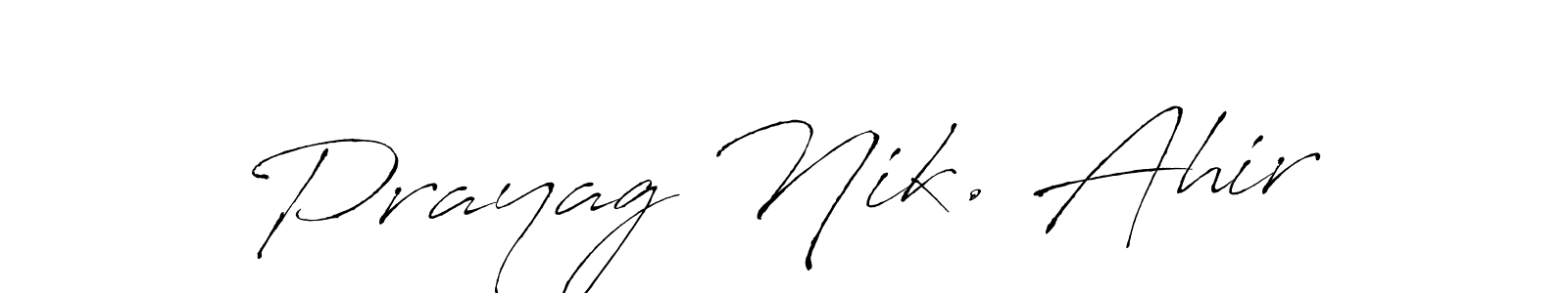 Antro_Vectra is a professional signature style that is perfect for those who want to add a touch of class to their signature. It is also a great choice for those who want to make their signature more unique. Get Prayag Nik. Ahir name to fancy signature for free. Prayag Nik. Ahir signature style 6 images and pictures png