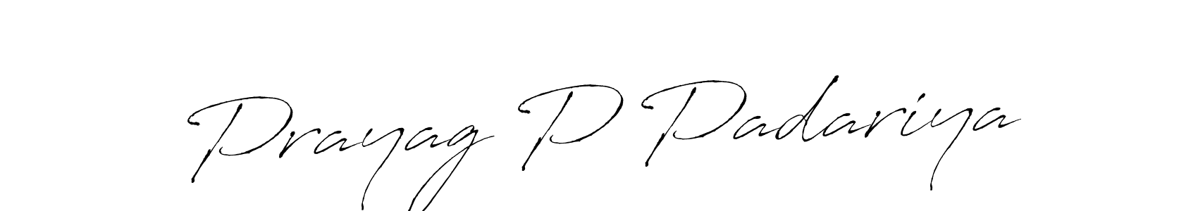 Design your own signature with our free online signature maker. With this signature software, you can create a handwritten (Antro_Vectra) signature for name Prayag P Padariya. Prayag P Padariya signature style 6 images and pictures png
