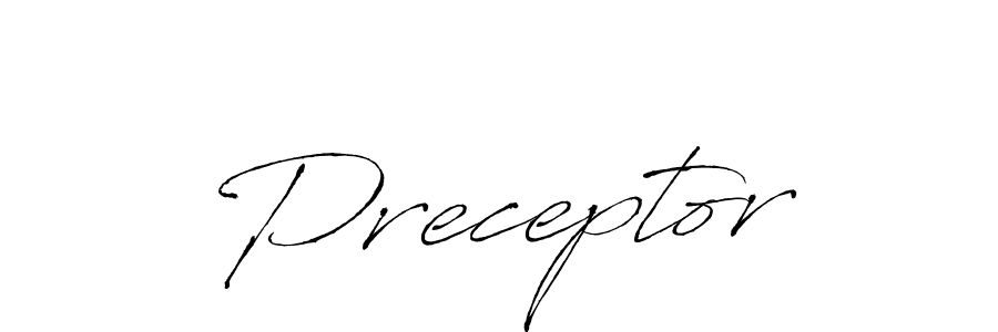 Make a beautiful signature design for name Preceptor. With this signature (Antro_Vectra) style, you can create a handwritten signature for free. Preceptor signature style 6 images and pictures png