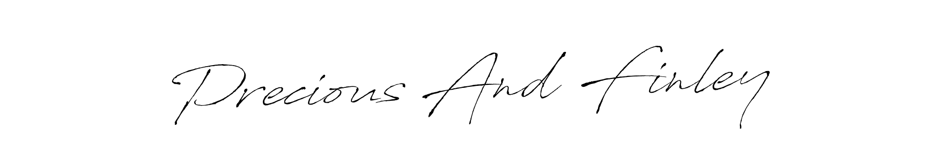 How to make Precious And Finley name signature. Use Antro_Vectra style for creating short signs online. This is the latest handwritten sign. Precious And Finley signature style 6 images and pictures png