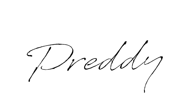 Make a beautiful signature design for name Preddy. With this signature (Antro_Vectra) style, you can create a handwritten signature for free. Preddy signature style 6 images and pictures png