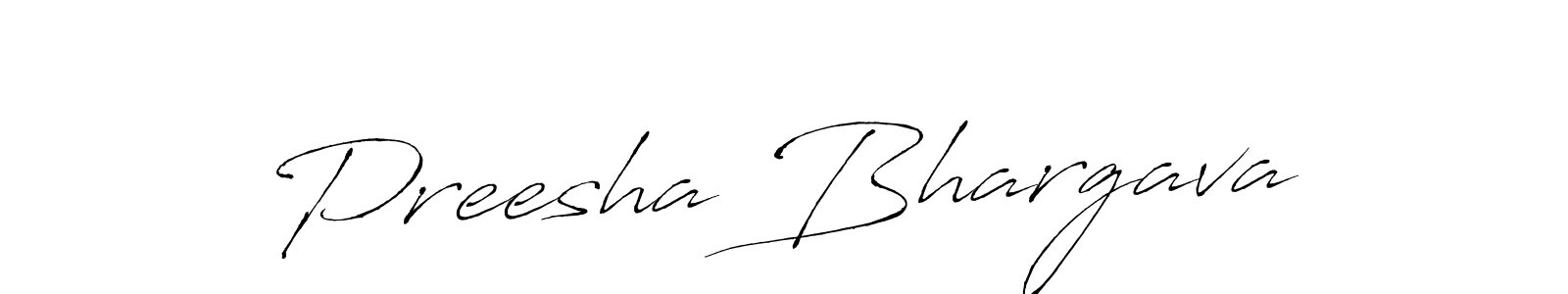 Design your own signature with our free online signature maker. With this signature software, you can create a handwritten (Antro_Vectra) signature for name Preesha Bhargava. Preesha Bhargava signature style 6 images and pictures png