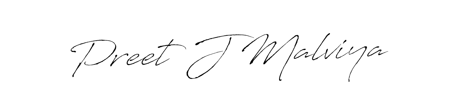 Design your own signature with our free online signature maker. With this signature software, you can create a handwritten (Antro_Vectra) signature for name Preet J Malviya. Preet J Malviya signature style 6 images and pictures png