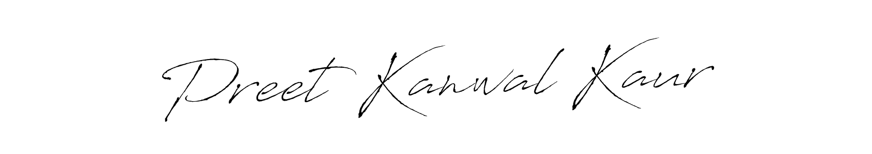 Design your own signature with our free online signature maker. With this signature software, you can create a handwritten (Antro_Vectra) signature for name Preet Kanwal Kaur. Preet Kanwal Kaur signature style 6 images and pictures png