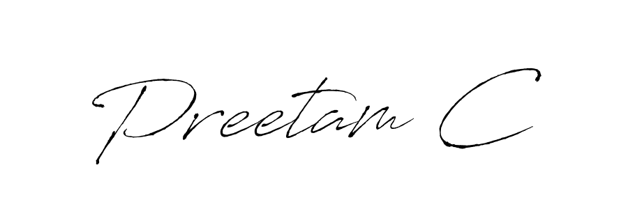 Create a beautiful signature design for name Preetam C. With this signature (Antro_Vectra) fonts, you can make a handwritten signature for free. Preetam C signature style 6 images and pictures png