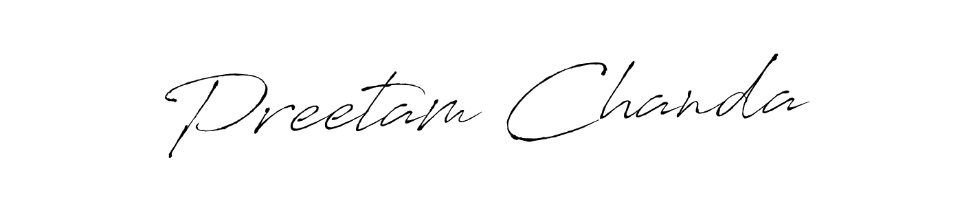 Antro_Vectra is a professional signature style that is perfect for those who want to add a touch of class to their signature. It is also a great choice for those who want to make their signature more unique. Get Preetam Chanda name to fancy signature for free. Preetam Chanda signature style 6 images and pictures png