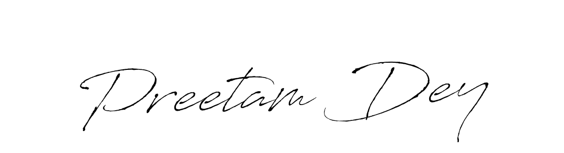 Antro_Vectra is a professional signature style that is perfect for those who want to add a touch of class to their signature. It is also a great choice for those who want to make their signature more unique. Get Preetam Dey name to fancy signature for free. Preetam Dey signature style 6 images and pictures png