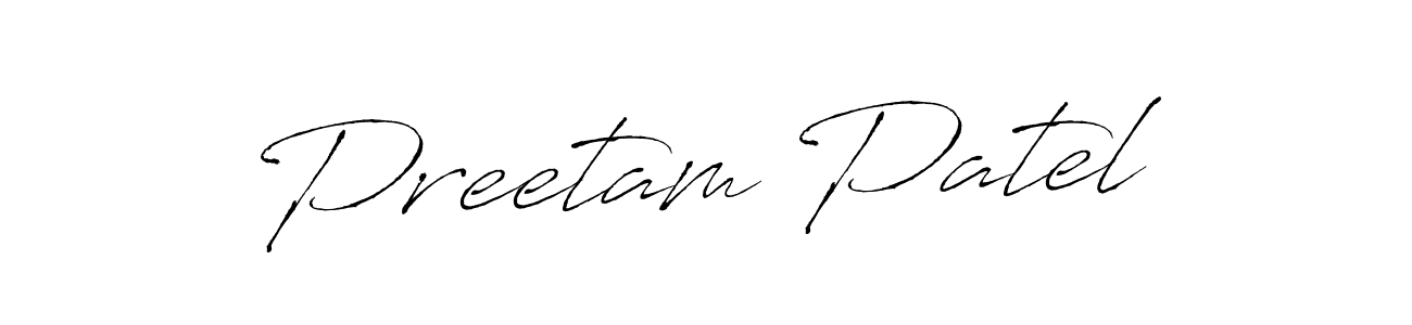 Preetam Patel stylish signature style. Best Handwritten Sign (Antro_Vectra) for my name. Handwritten Signature Collection Ideas for my name Preetam Patel. Preetam Patel signature style 6 images and pictures png