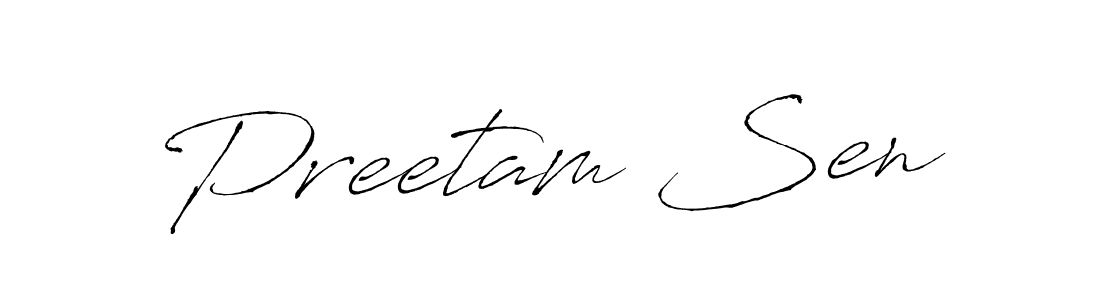 Design your own signature with our free online signature maker. With this signature software, you can create a handwritten (Antro_Vectra) signature for name Preetam Sen. Preetam Sen signature style 6 images and pictures png