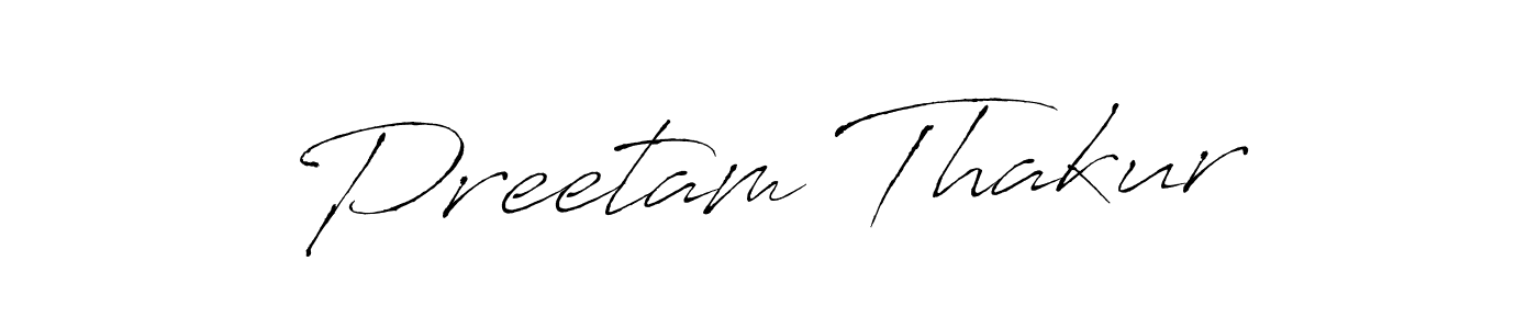 How to make Preetam Thakur name signature. Use Antro_Vectra style for creating short signs online. This is the latest handwritten sign. Preetam Thakur signature style 6 images and pictures png