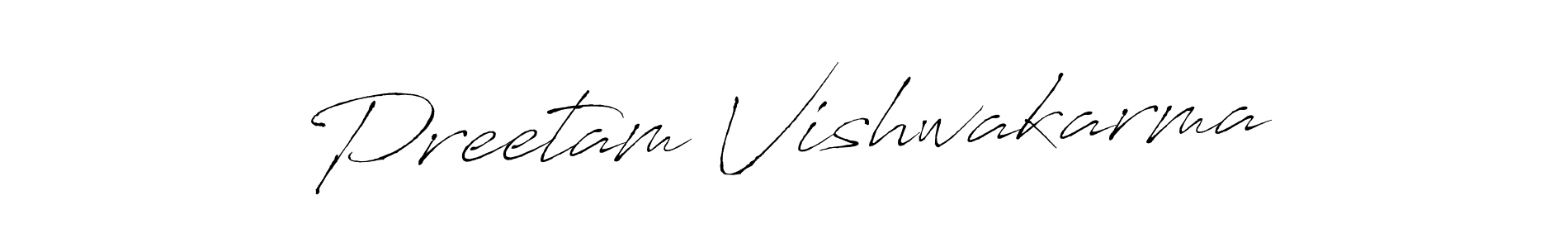 Create a beautiful signature design for name Preetam Vishwakarma. With this signature (Antro_Vectra) fonts, you can make a handwritten signature for free. Preetam Vishwakarma signature style 6 images and pictures png