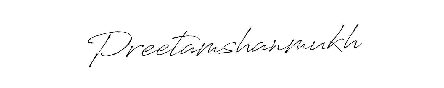 How to make Preetamshanmukh name signature. Use Antro_Vectra style for creating short signs online. This is the latest handwritten sign. Preetamshanmukh signature style 6 images and pictures png