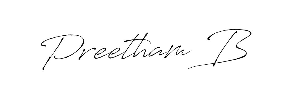 Design your own signature with our free online signature maker. With this signature software, you can create a handwritten (Antro_Vectra) signature for name Preetham B. Preetham B signature style 6 images and pictures png