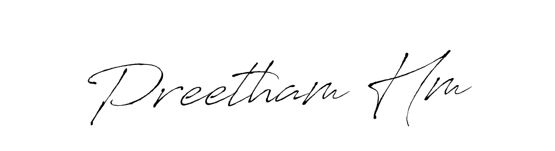 Preetham Hm stylish signature style. Best Handwritten Sign (Antro_Vectra) for my name. Handwritten Signature Collection Ideas for my name Preetham Hm. Preetham Hm signature style 6 images and pictures png