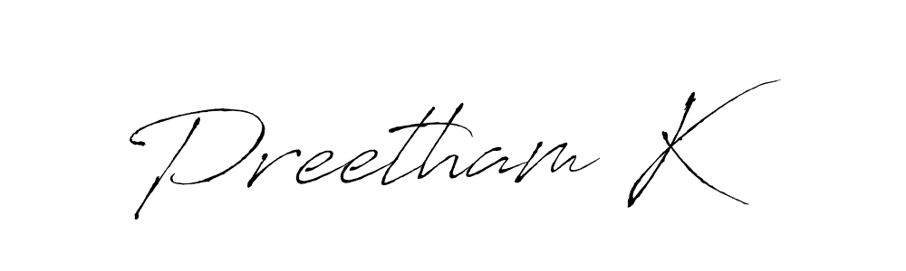 Use a signature maker to create a handwritten signature online. With this signature software, you can design (Antro_Vectra) your own signature for name Preetham K. Preetham K signature style 6 images and pictures png