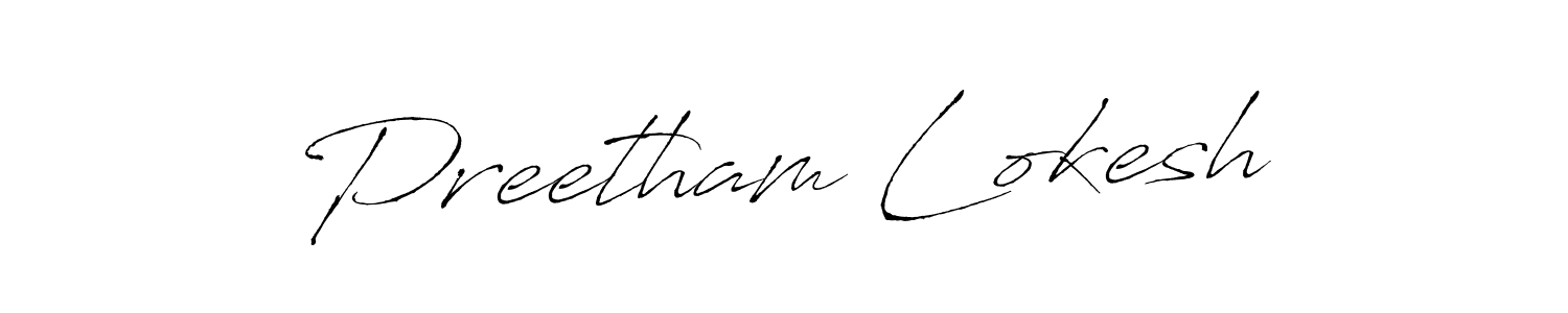 Preetham Lokesh stylish signature style. Best Handwritten Sign (Antro_Vectra) for my name. Handwritten Signature Collection Ideas for my name Preetham Lokesh. Preetham Lokesh signature style 6 images and pictures png