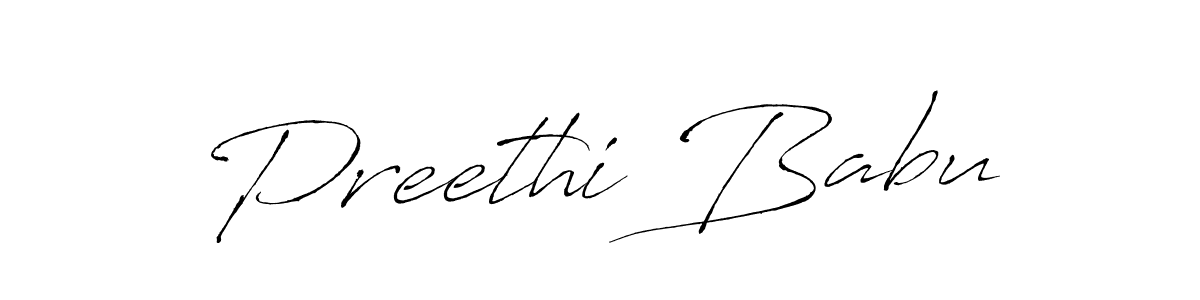 Design your own signature with our free online signature maker. With this signature software, you can create a handwritten (Antro_Vectra) signature for name Preethi Babu. Preethi Babu signature style 6 images and pictures png