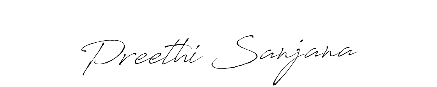 Make a beautiful signature design for name Preethi Sanjana. With this signature (Antro_Vectra) style, you can create a handwritten signature for free. Preethi Sanjana signature style 6 images and pictures png