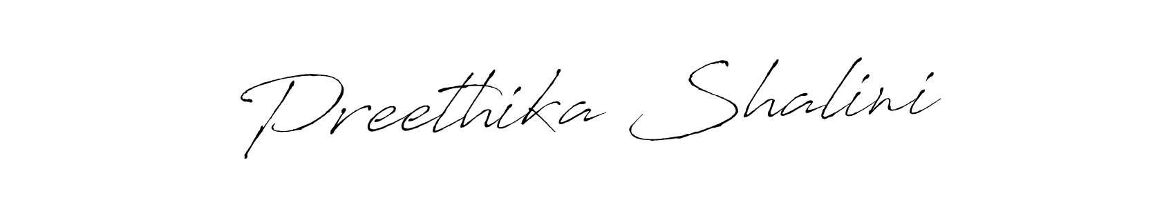 Create a beautiful signature design for name Preethika Shalini. With this signature (Antro_Vectra) fonts, you can make a handwritten signature for free. Preethika Shalini signature style 6 images and pictures png