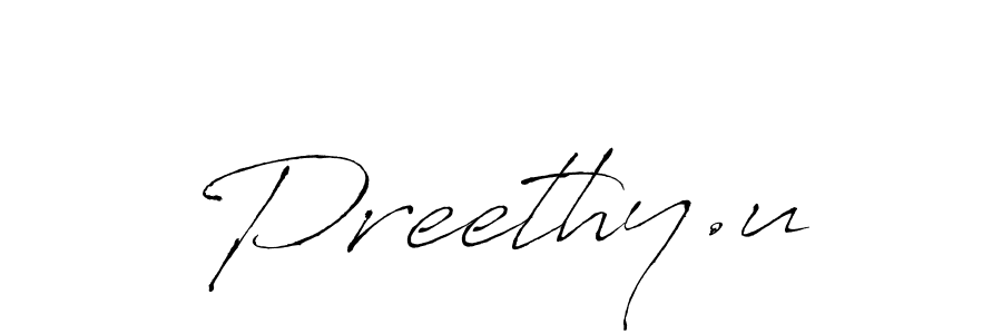 Make a beautiful signature design for name Preethy.u. With this signature (Antro_Vectra) style, you can create a handwritten signature for free. Preethy.u signature style 6 images and pictures png