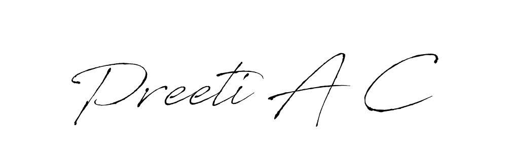 This is the best signature style for the Preeti A C name. Also you like these signature font (Antro_Vectra). Mix name signature. Preeti A C signature style 6 images and pictures png