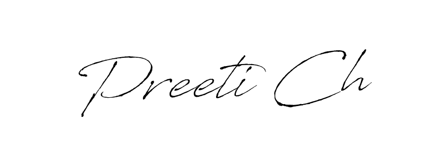 Preeti Ch stylish signature style. Best Handwritten Sign (Antro_Vectra) for my name. Handwritten Signature Collection Ideas for my name Preeti Ch. Preeti Ch signature style 6 images and pictures png