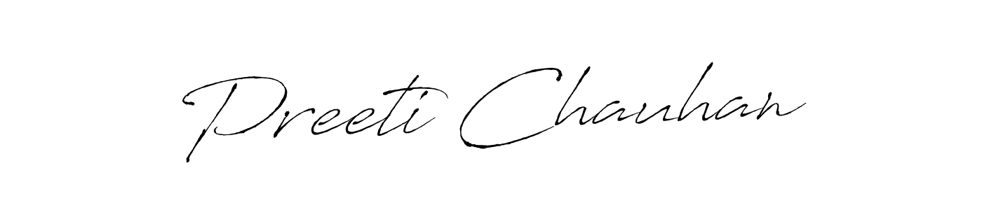 Create a beautiful signature design for name Preeti Chauhan. With this signature (Antro_Vectra) fonts, you can make a handwritten signature for free. Preeti Chauhan signature style 6 images and pictures png