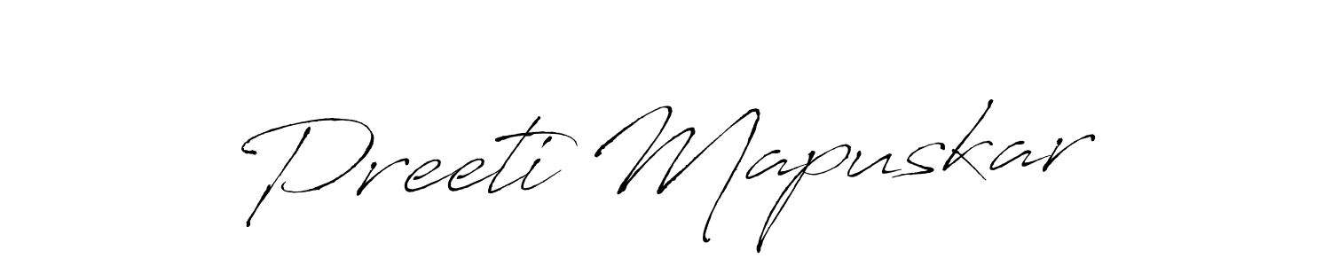 Make a beautiful signature design for name Preeti Mapuskar. With this signature (Antro_Vectra) style, you can create a handwritten signature for free. Preeti Mapuskar signature style 6 images and pictures png