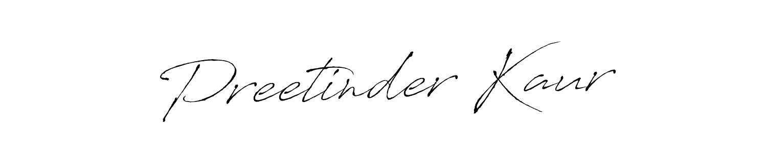 Make a beautiful signature design for name Preetinder Kaur. With this signature (Antro_Vectra) style, you can create a handwritten signature for free. Preetinder Kaur signature style 6 images and pictures png